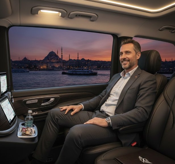 Genießen Sie einen komfortablen Flughafentransfer mit Istanbul Shuttle Travel.